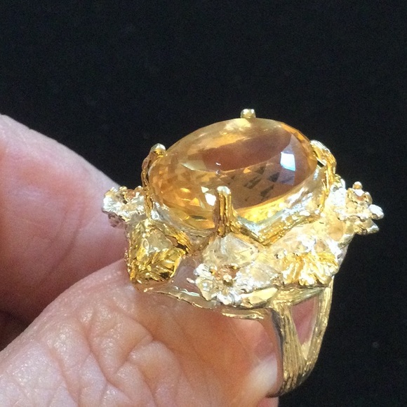 Amazing Genuine 20+ CTW Citrine, Custom made Ring - Picture 10 of 12